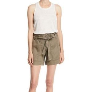 Joie Daynna Belted Linen Cargo Shorts Size 4